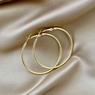 925 Silver Needle Distinctive Aperture Ear Ring European and American Exaggerated Fashion Simple Earrings New Fashion Internet Popular All-match Earrings