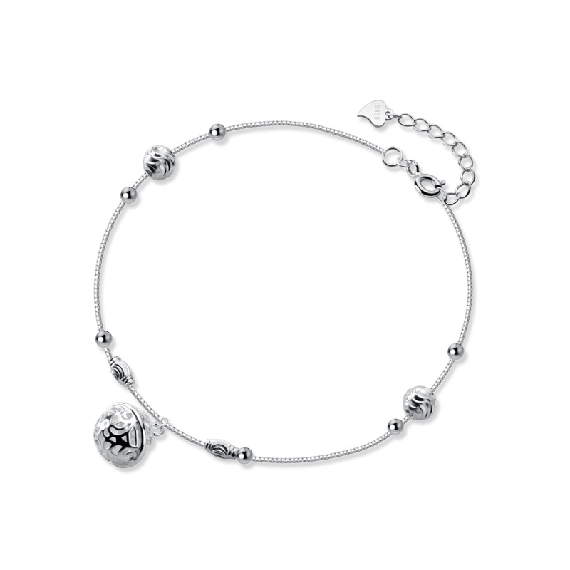 Eloch s925 plata coreana renacimiento palacio campana pulsera de tobillo esfera hueca joyas de tobillo de moda S1687