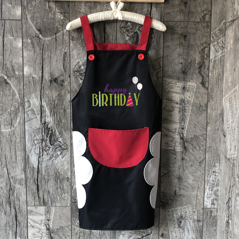 Cumpleaños Inglés + correa de mano borrable impermeable oso negro rojo bolsillo + IMPRESIÓN