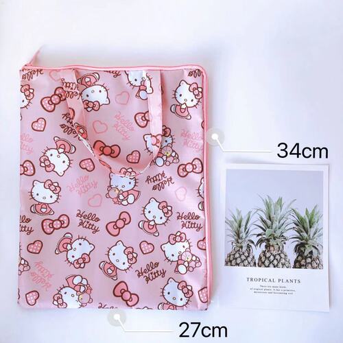 Creative cartoon waterproof portable storage bag student A4 tutoring information bag file bag bill storage bag