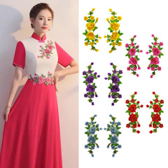 Zhenmei Embroidery Clothing Accessories Embroidery Lace DIY Cloth Patches Ethnic Flowers Water-soluble Ethnic Flowers New Product