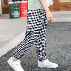 韓版睡褲印花燈籠褲 男寶寶薄款綿綢寬鬆長褲女孩 夏季兒童防蚊褲