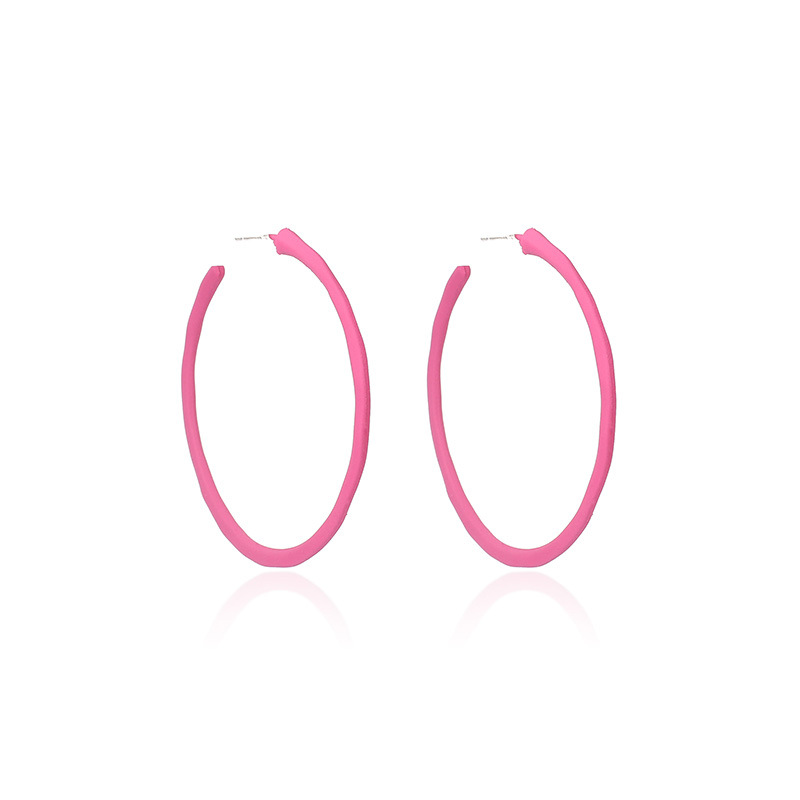 Europäische Und Amerikanische Grenz Überschreitende Heiße Modelle Einfache Geometrische Große Kreise Französische Ohrringe Bonbon Farbe Mädchen Runde Ohrringe display picture 6