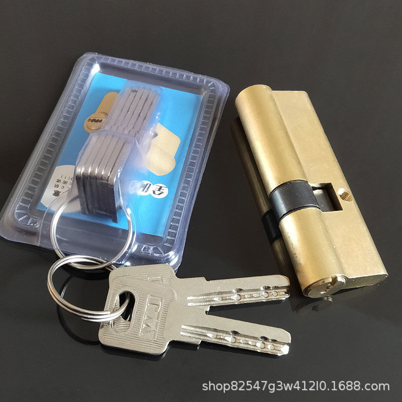 Llave de hierro con núcleo de cobre Wanjia cilindro de cerradura de cobre puerta antirrobo llave de hierro al por mayor núcleo de cerradura oferta especial proyecto cilindro de cerradura de puerta de apartamento