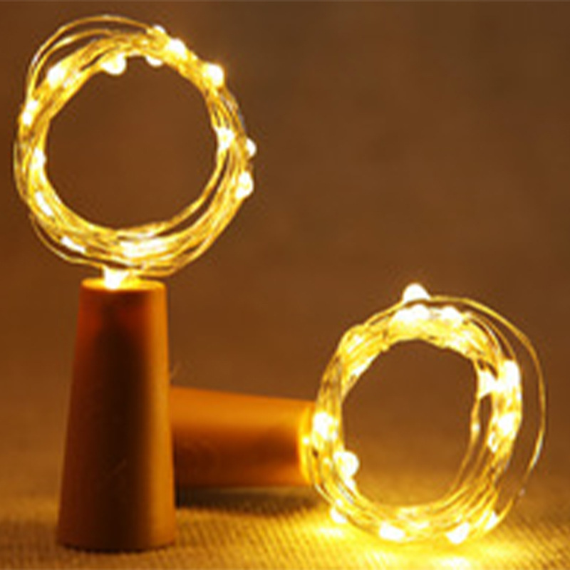 LED瓶塞灯串铜线灯 红酒瓶塞灯串工艺品星星节日酒吧装铜线饰彩灯