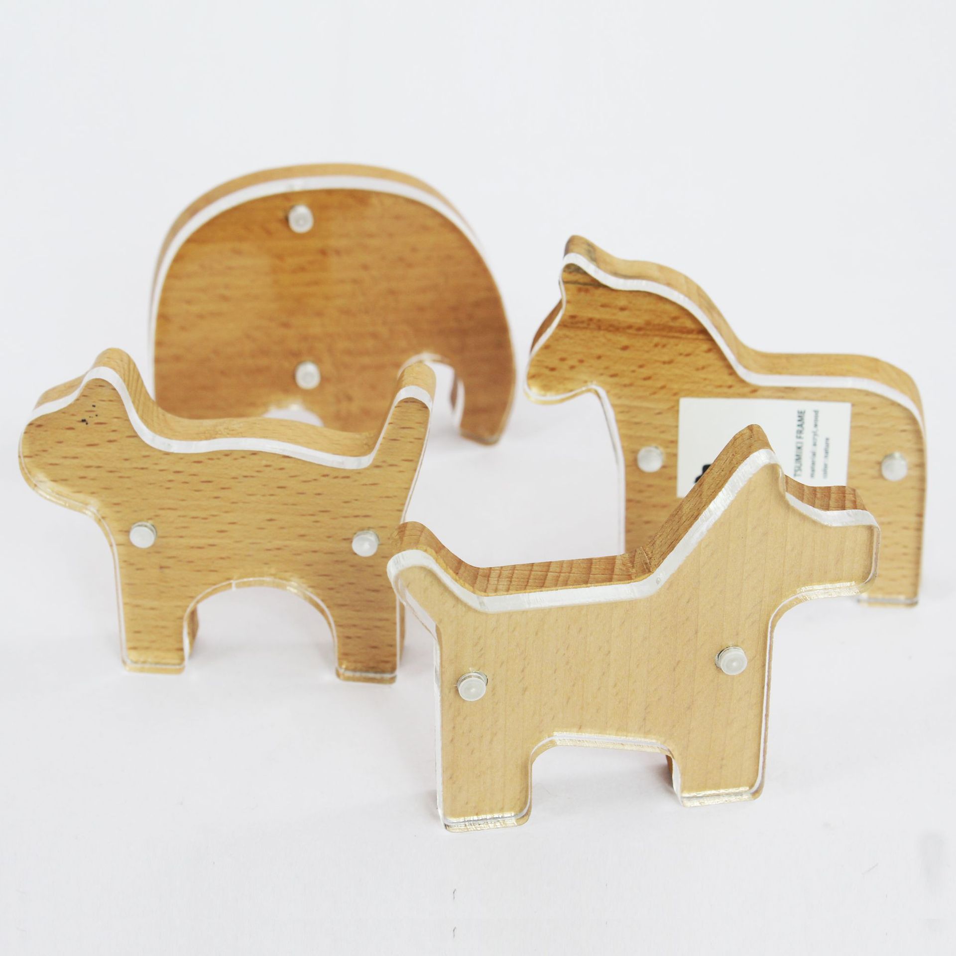 亚克力简约相框 创意相架强磁可爱卡通像架亚克力木制木纹相片架