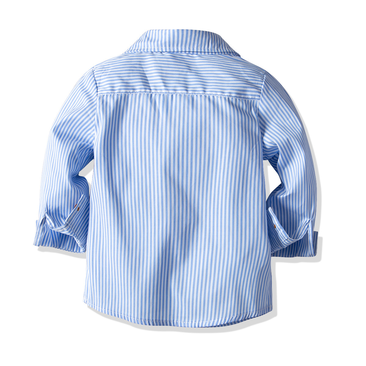 Gestreifter Baumwollhemd Stretchhose Vierteiliger Anzug display picture 13