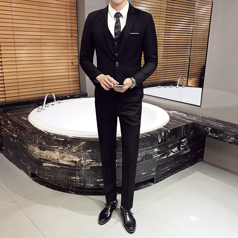 Suit, suit, men's three piece suit, slim professional suit, business suit, best man's suit, Korean bridegroom's wedding dress