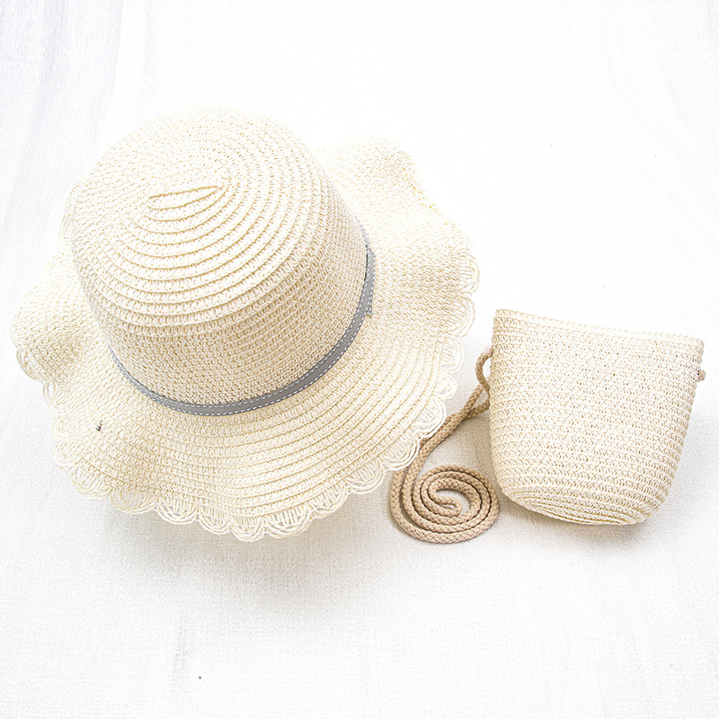 New Straw Hat Shoulder Bag Set Nihaojewelry Wholesale Small Fresh Children Cute Hat Bag Summer Girl Travel Match display picture 8