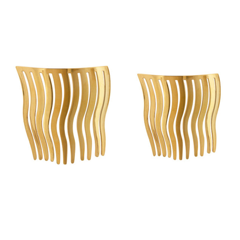 Simple Style Geometric Metal Plating Hair Combs 1 Piece2