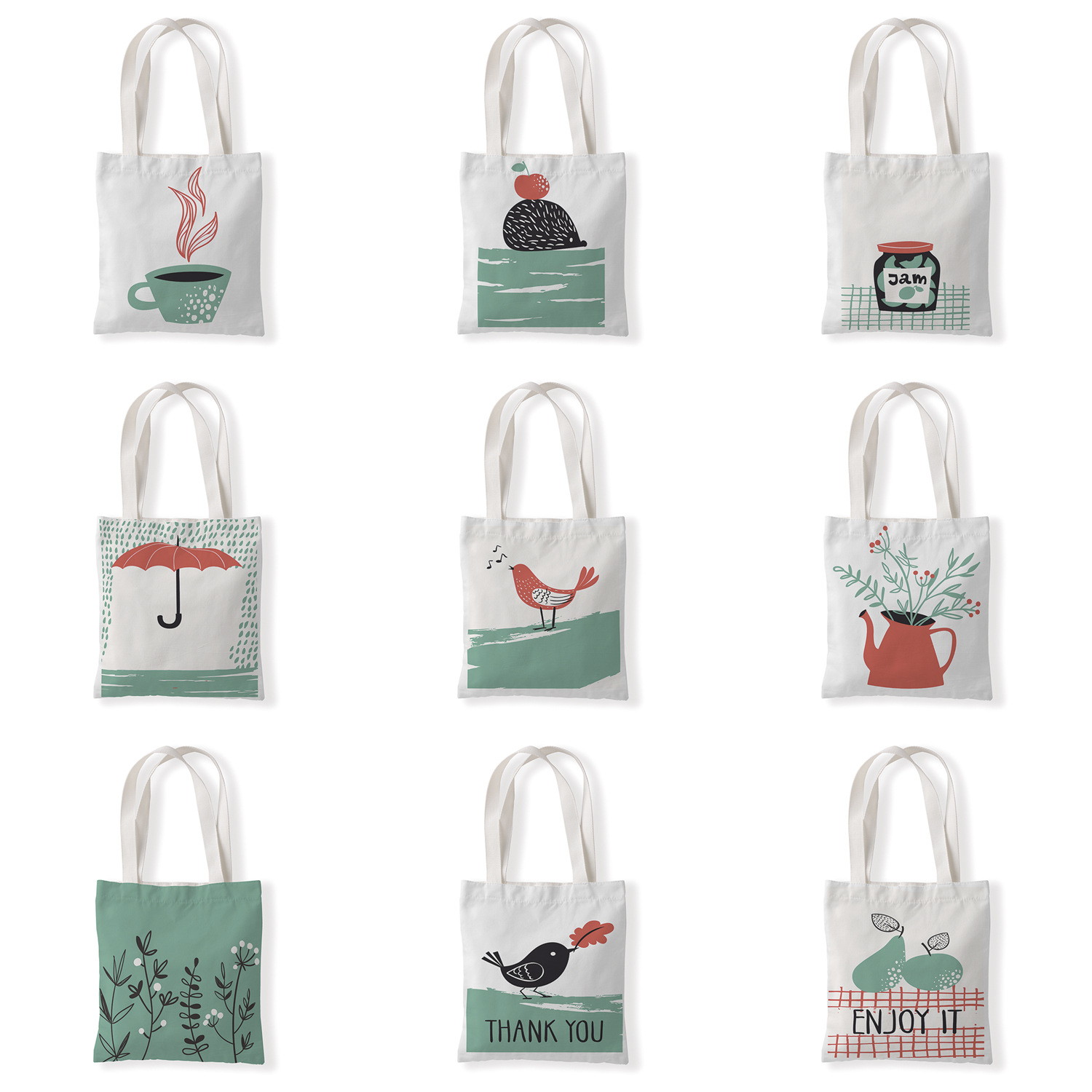 创意绘画印花帆布袋单肩袋休闲百搭包手拎零钱袋环保购物袋