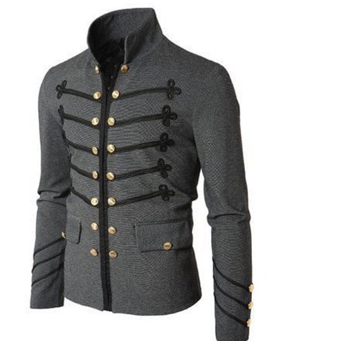  popular medieval male  cosplay jacket jazz dance coat for men youth with embroidered buttons solid color stage performance men's jacket