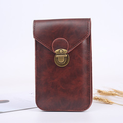 2023 Cross-border 7.2 Large Screen Phone Bag PU Vertical Double Layer Phone Waist Bag Coin Waist Harness Bag Wholesale