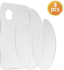 Set of 3 Acrylic Paint Palette with Clear Color Shifter, Elliptical and Square Options, for Acrylic Paints