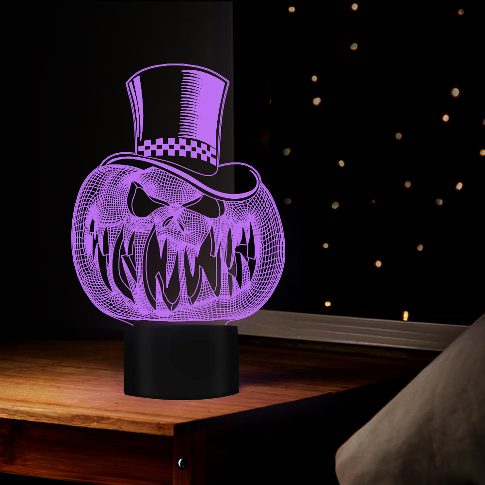 万圣节家居南瓜脸夜灯 USB新奇特智能遥控床头喂奶灯FS-5187