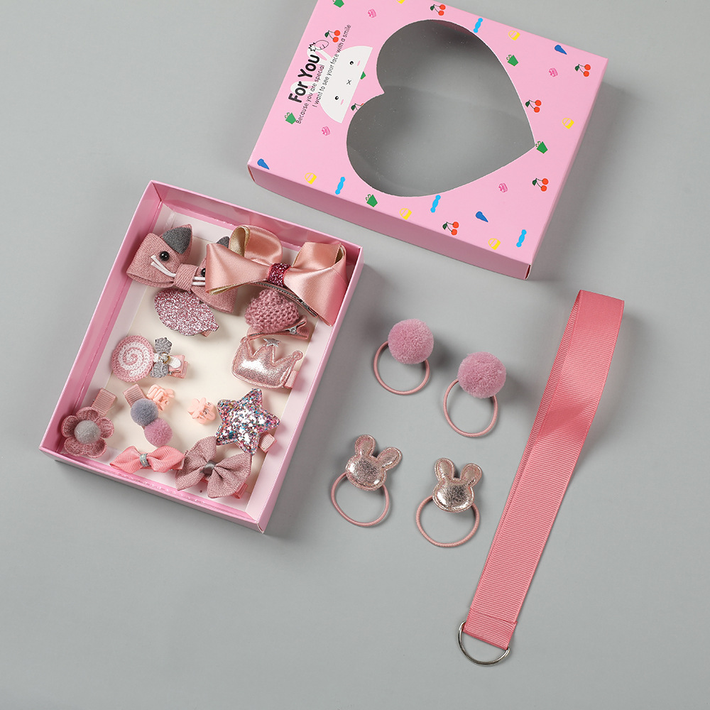 Korea Headdress Gift Box 18-piece Hairpin Set Baby Crown Children's Hairpin Head Rope Hair Accessories display picture 5