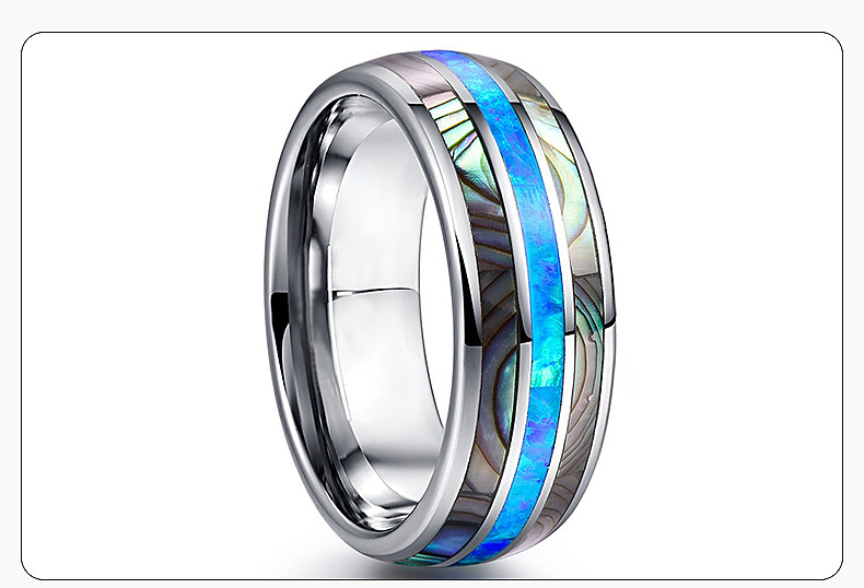 Fashion Stripe Stainless Steel Men's Ceramic Ring display picture 1