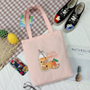 Capacious one-shoulder bag, cute cloth bag, wholesale, for students, Korean style