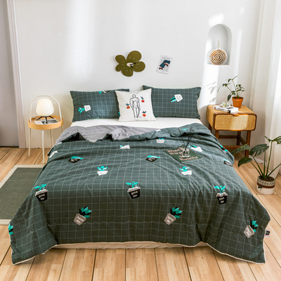 厂家直销水洗棉夏被宿舍单人空调被双人薄被子