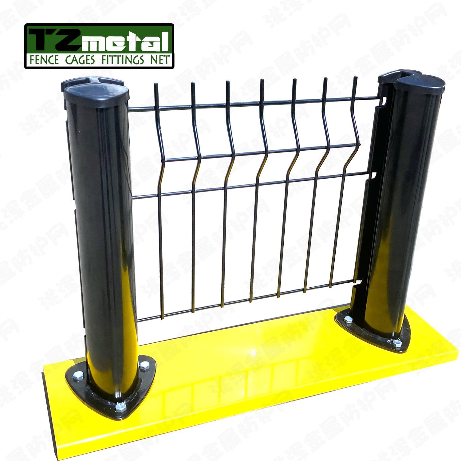 厂家现货销售桃型柱三折弯护栏网园林护栏网小区围网10年防腐