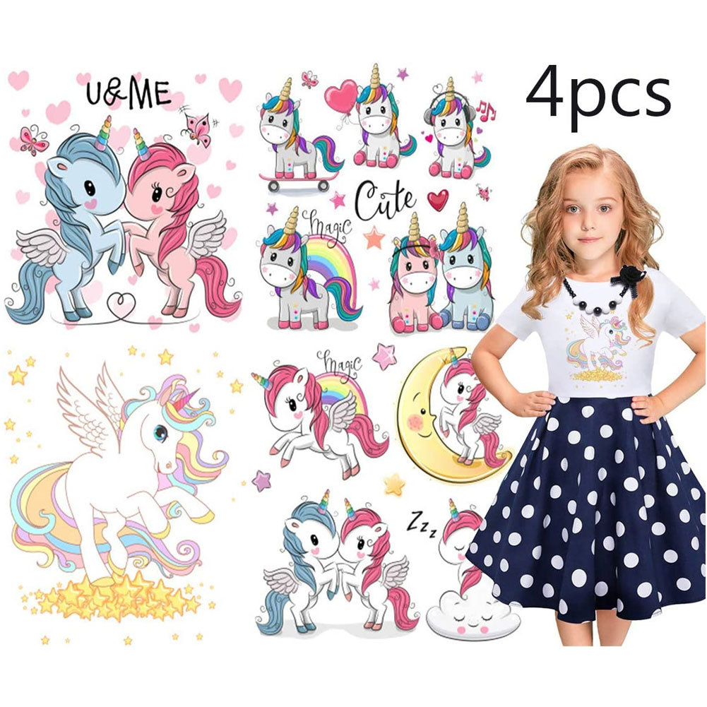 烫画定制可爱独角兽动物烫画T恤印花图案贴 热转印个性DIY烫画贴|ms