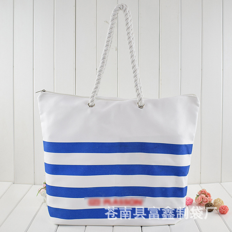 粗绳创意手提棉布袋批发简约棉布购物袋 彩印帆布包可印logo