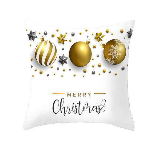 18'' Cushion Cover Pillow Case Christmas gold snowflake peach skin cushion cover sofa cushion cover customization