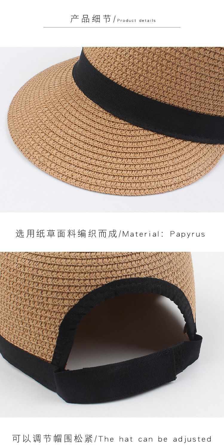 Hat Summer Leisure Wild Straw Hat Korean Fashion Sunshade Equestrian Hat Beach Straw Hat Wholesale Nihaojewelry display picture 11