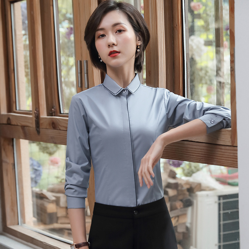 2023 New Spring and Autumn Long Sleeve White Shirt Women's Korean Style Elegant Professional Work Clothes Loose Shirt Dress Top