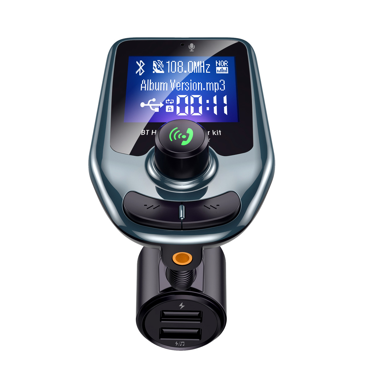 Reproductor de MP3 para coche D4, Bluetooth para coche 5.0 manos libres, transmisor FM, cargador para coche USB QC3.0