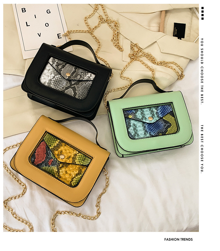 Autumn And Winter Casual New Fashion Snake Print Shoulder Messenger Small Square Bag display picture 5