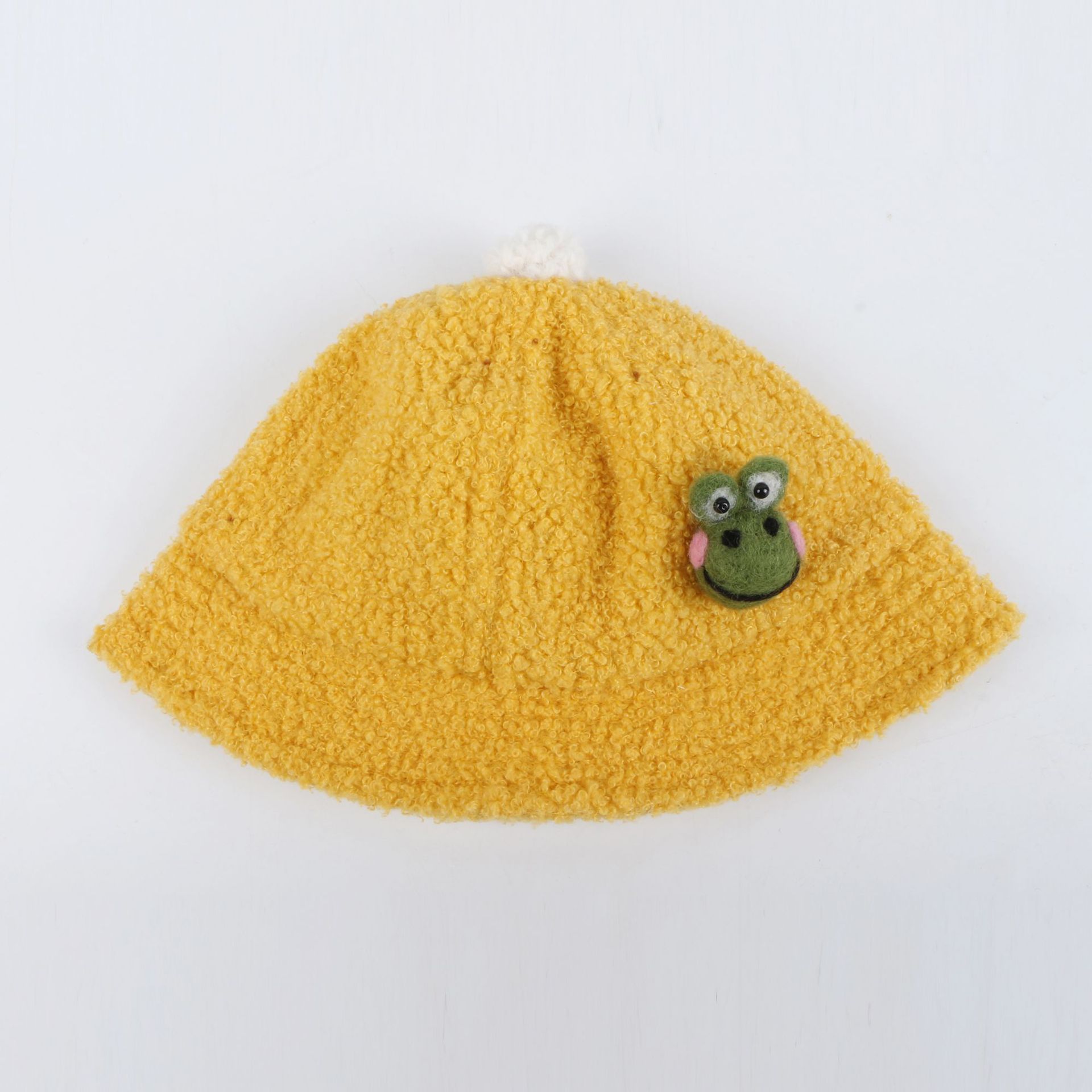 Frog Plush Fisherman Hat New Solid Color Warm Basin Hat Baby Hat Korean Baby Basin Hat Wholesale display picture 6