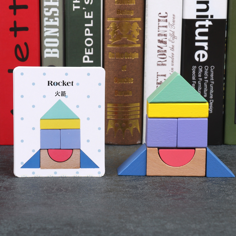 Bloques de construcción de madera para niños ensamblar juguetes inteligencia desarrollo cerebro movimiento 1-2-3-6 años madera maciza