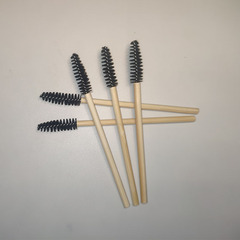 一次性尼龍頭實心竹子柄睫毛刷 眉梳 便攜款化妝刷美妝工具批發