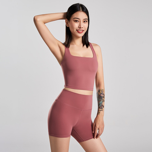 Yoga fitness sports vest women's cross beautiful back outer wear running sweat-absorbent shock-proof belt bra padded underwear summer new style