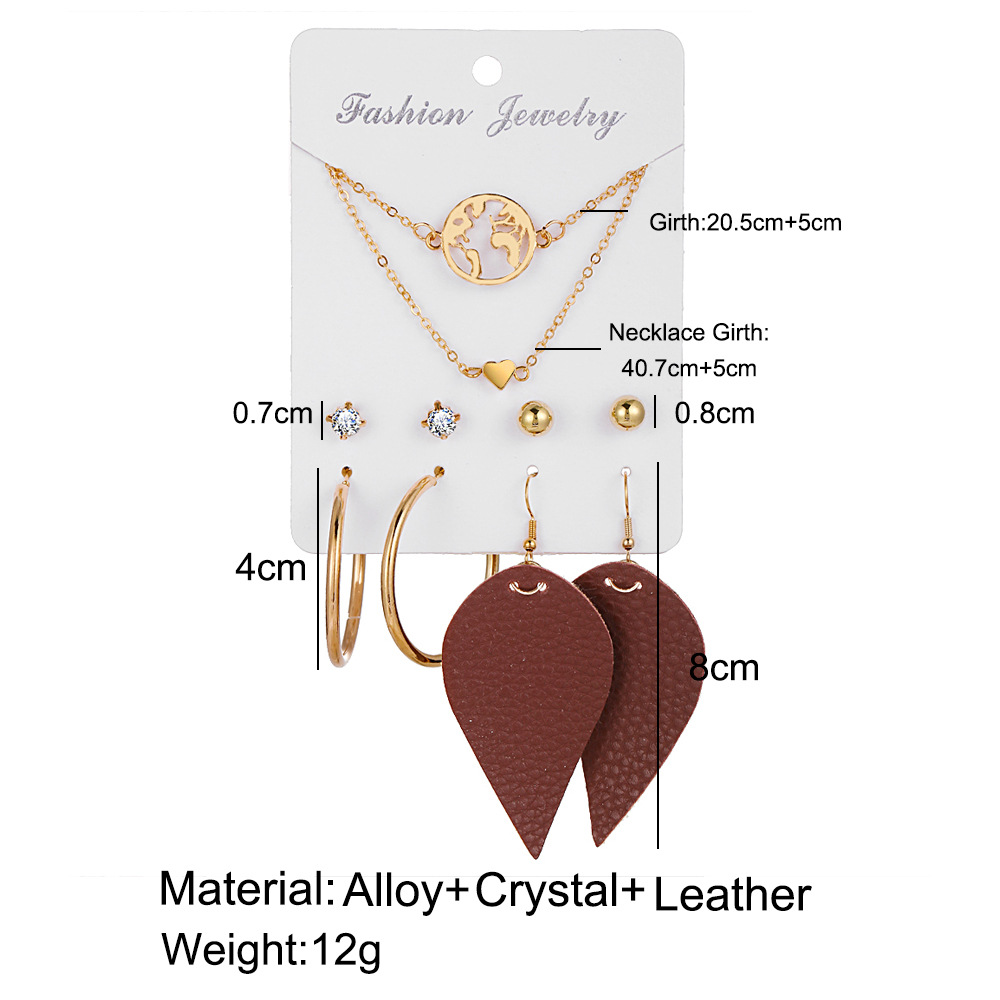 Mode Diamant Collier Amour Gland Boucles D&#39;oreilles Ensemble Créatif Rétro Simple Boucles D&#39;oreilles En Alliage Ensemble En Gros Nihaojewelry display picture 10