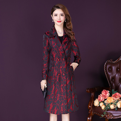 廠家批發2020秋冬裝新款風衣中長款過膝休閑氣質女神範收腰外套