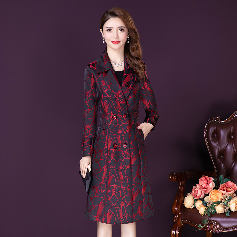 廠家批發2020秋冬裝新款風衣中長款過膝休閑氣質女神範收腰外套