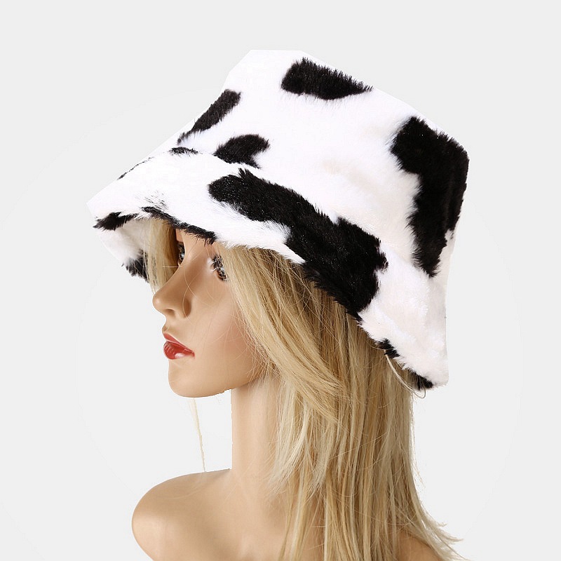 Women's Fashion Cow Pattern Wide Eaves Bucket Hat display picture 2