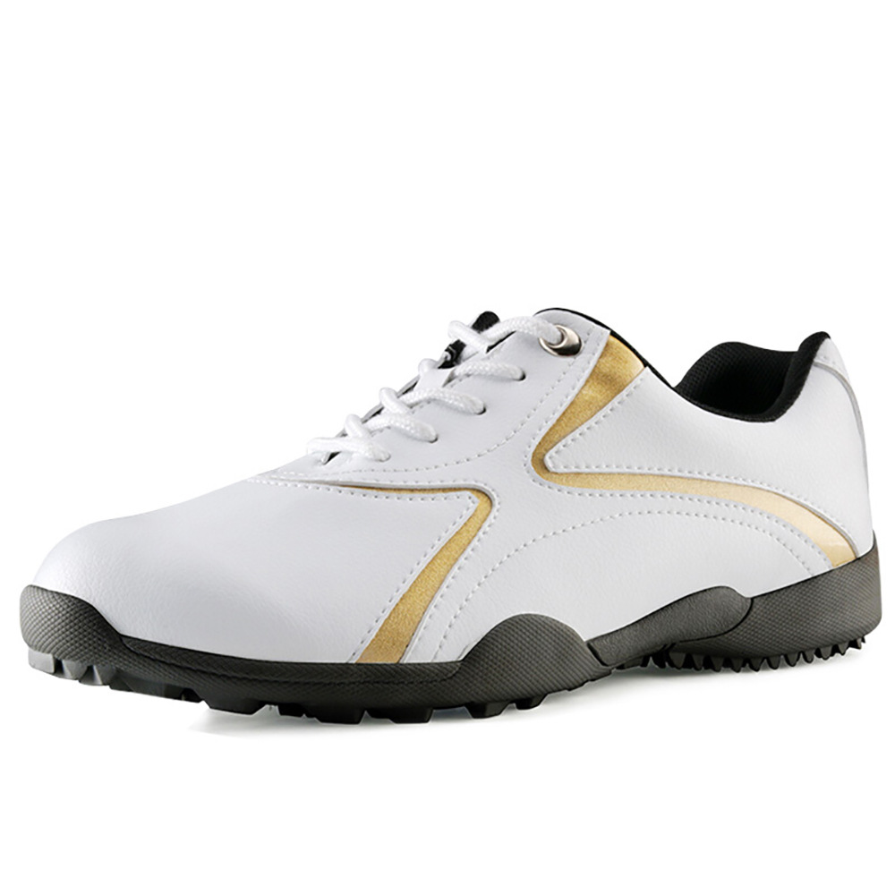 Giày golf nam đinh cố định chống nước thoáng khí PGM XZ016 — XZ016 vàng trắng
