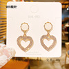 Silver needle, trend earrings, silver 925 sample, Korean style, internet celebrity, diamond encrusted, wholesale