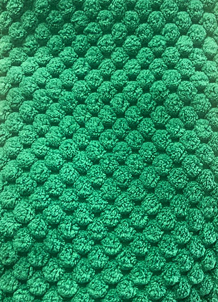 新款全涤单面法兰绒提花蜂巢格四空四