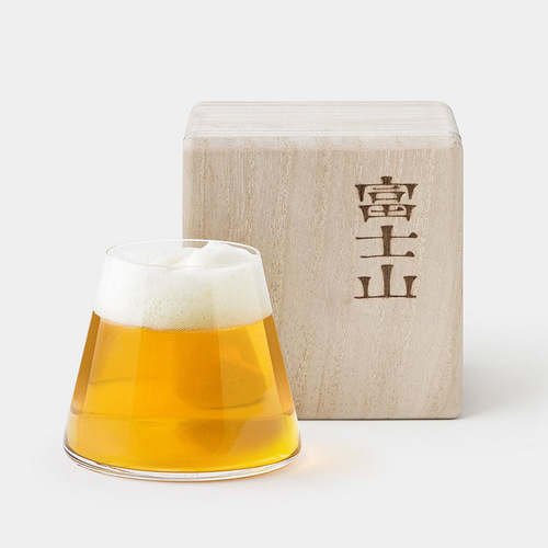Japanese Fuji Mountain Cup Personalized Transparent Glass Cup Glassware Beer Cup Beverage Juice Cup Juice Cup Wooden Box