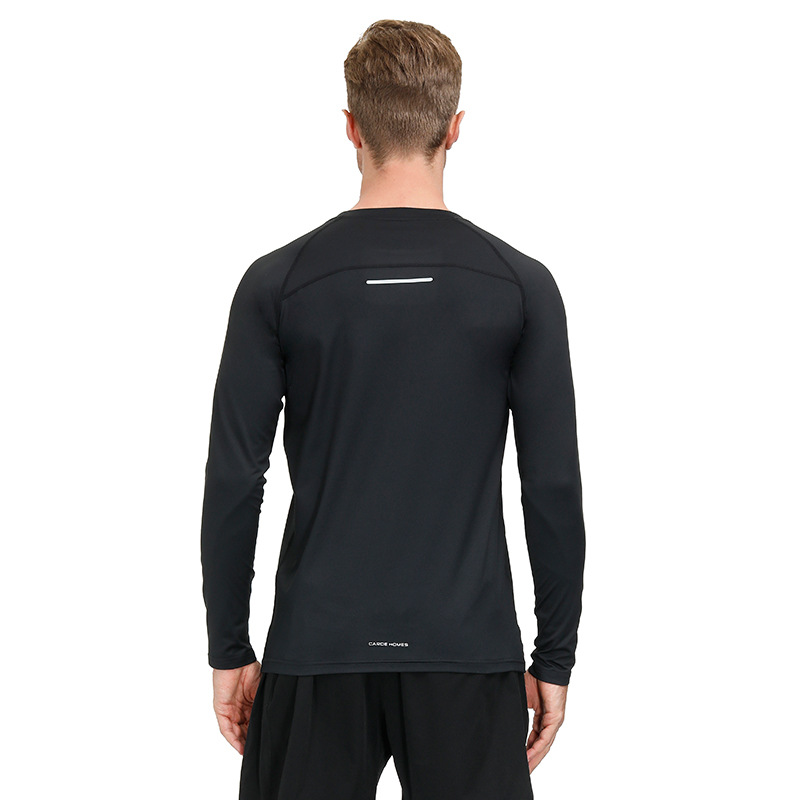 欧美男士长袖运动T恤 秋季跨境户外运动休闲健身瑜伽保暖打底上衣