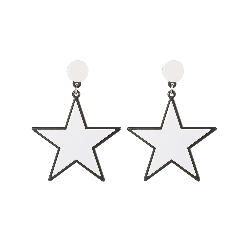 Korean New Fashion Acrylic Pentagram Earrings For Women Wholesale display picture 8