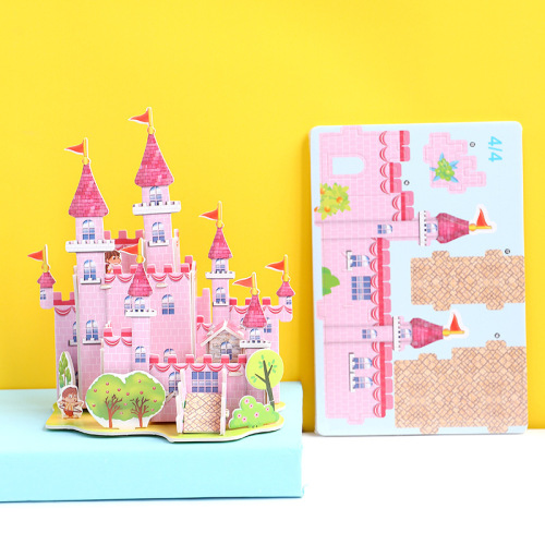 Creative cartoon 3D three-dimensional puzzle children's educational early education DIY toys primary school students prizes handmade puzzle gifts