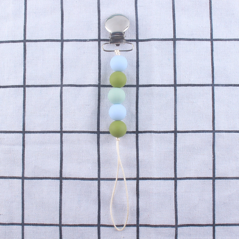 Cadena de pezón de silicona calmante Nuevo clip de hierro clip de pezón Dispositivo de molienda de dientes de bebé cadena anti-caída cadena anti-perdida