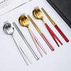 Handheld set for elementary school students, tableware stainless steel, fork, storage system, 3 piece set