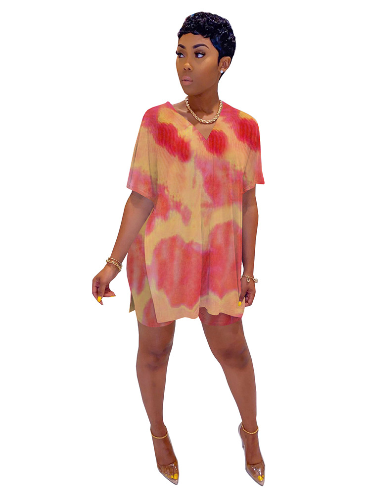 tie-dye home service top & pants two-piece set Nihaostyles wholesale clothing vendor NSMDJ75049