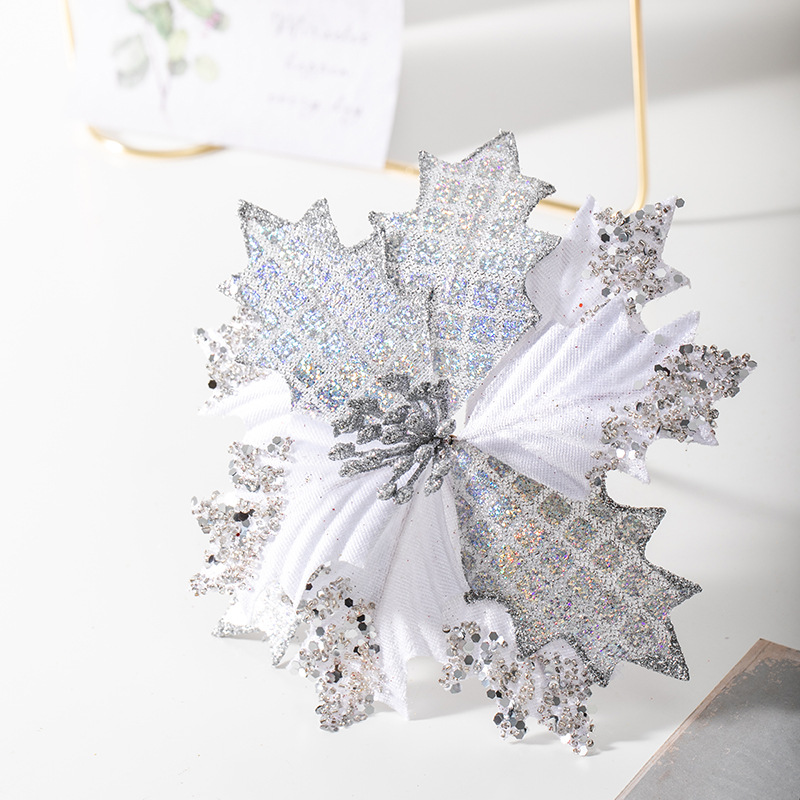 18cm pequeñas hojas de arce flores de Navidad escenas de ingeniería de decoración de Navidad boda hotel guirlandas de caña flores decorativas